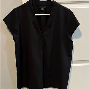 Halogen Black Boxy Cap Sleeve Blouse